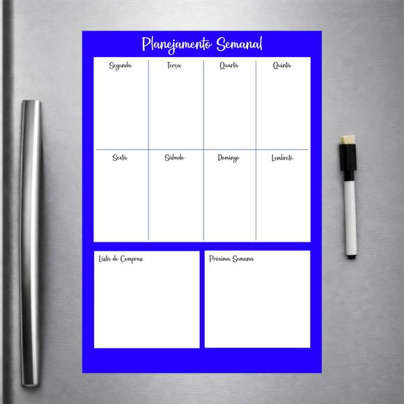 Planner Magnético Semanal para Geladeira com Caneta