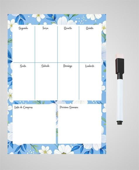 Planner Magnético Semanal para Geladeira com Caneta