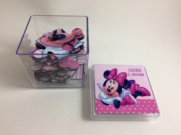 Quebra Cabeça Personalizado 24 Peças Minnie Rosa