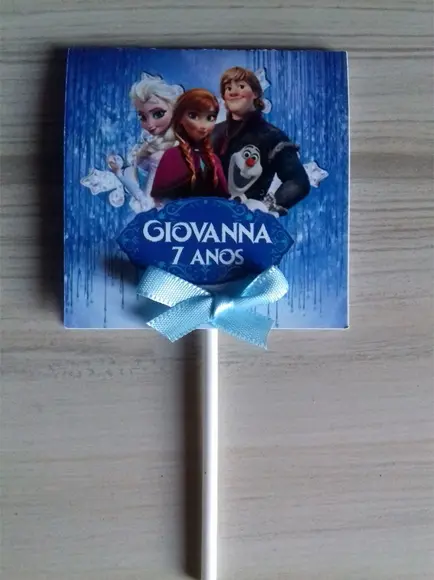 Capa p/ Pirulito Personalizada Frozen