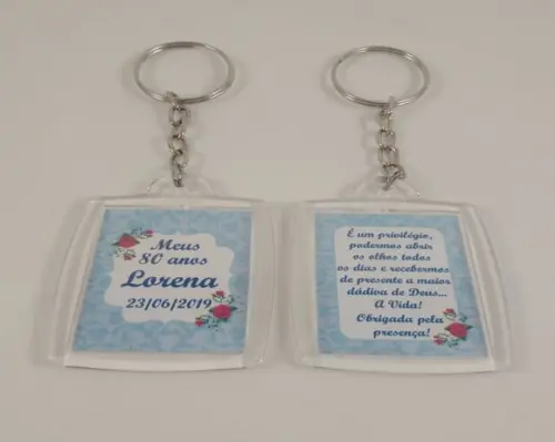 Chaveiro de Acrílico Personalizado Aniversário
