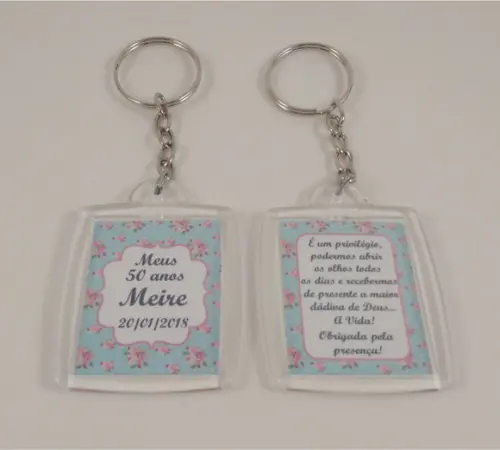 Chaveiro de Acrílico Personalizado Aniversário