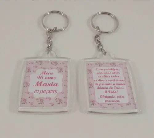 Chaveiro de Acrílico Personalizado Aniversário