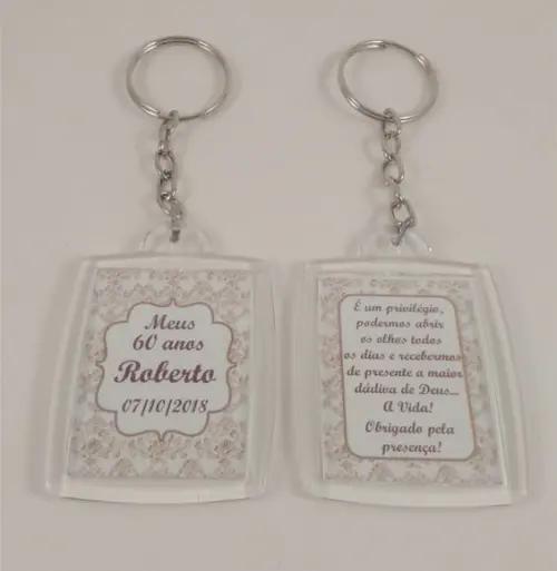 Chaveiro de Acrílico Personalizado Aniversário
