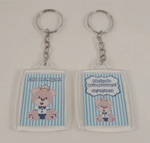 Chaveiro de Acrílico Personalizado Chá de Bebê Menino