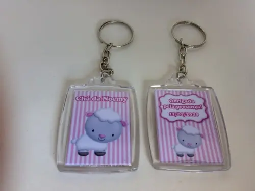 Chaveiro de Acrílico Personalizado Chá de Bebê Menina