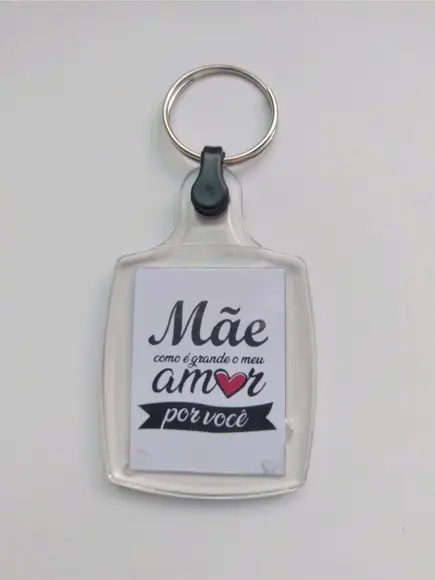 Chaveiro de Acrílico Personalizado Dia das Mães