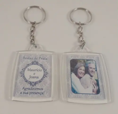 Chaveiro de Acrílico Personalizado Festa Bodas de Prata