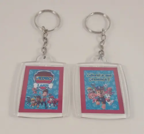 Chaveiro de Acrílico Personalizado Festa Patrulha Canina