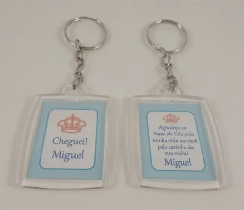 Chaveiro de Acrílico Personalizado Nascimento Menino