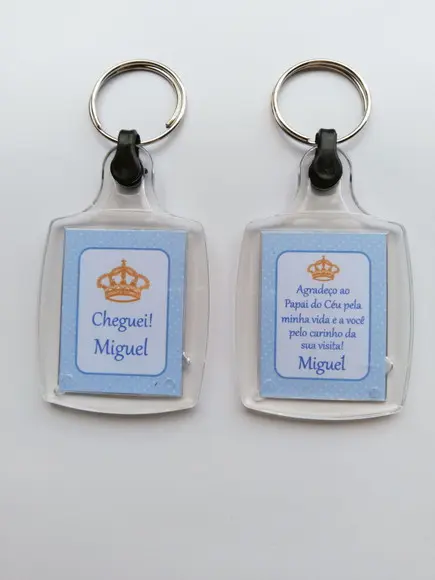 Chaveiro de Acrílico Personalizado Nascimento Menino