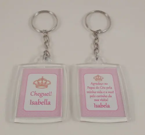 Chaveiro de Acrílico Personalizado Nascimento Menina