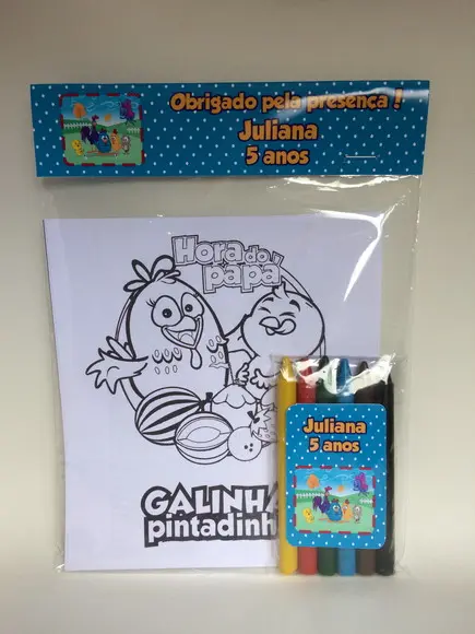 Kit Colorir Personalizado Galinha Pintadinha