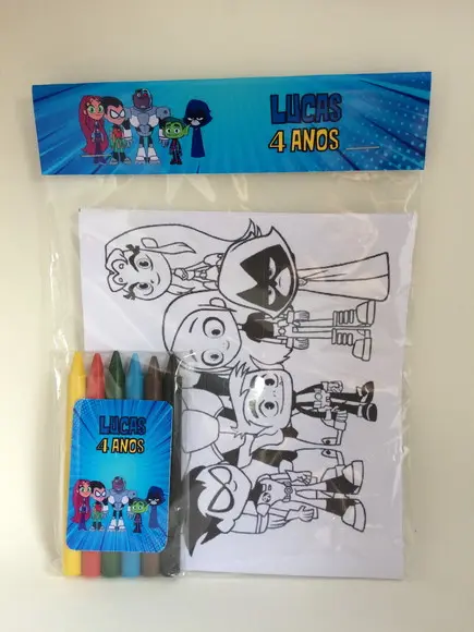 Kit Colorir Personalizado Jovens Titãs