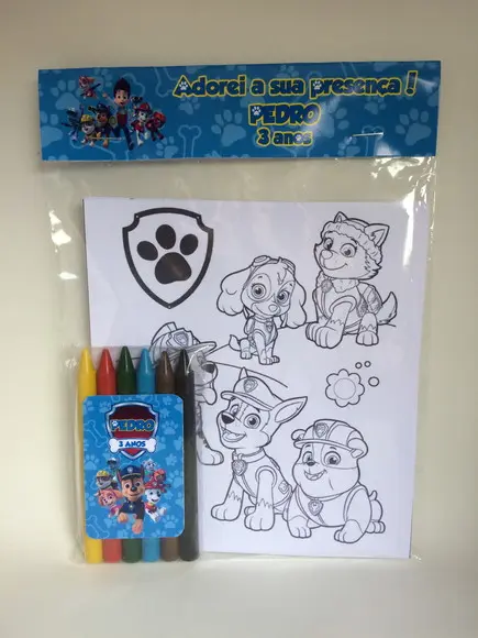 Kit Colorir Personalizado Patrulha Canina