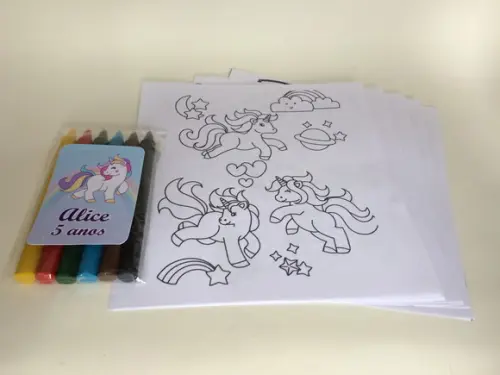 Kit Colorir Personalizado Unicórnio