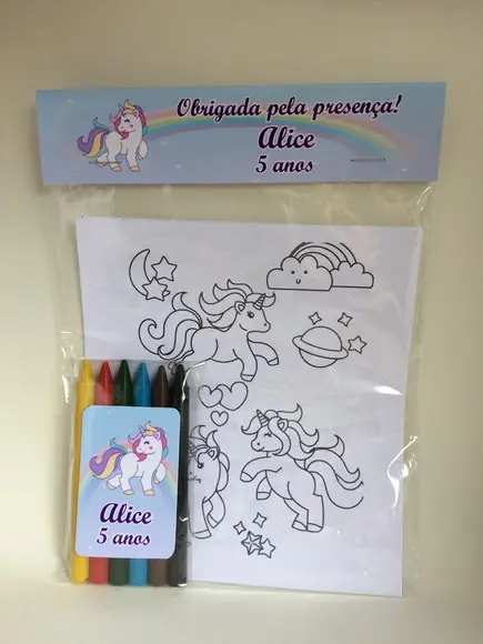 Kit Colorir Personalizado Unicórnio