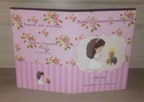 Kit com 25 Livrinhos de Orações Primeira Comunhão Menina