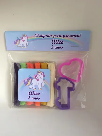 Kit Massinha + Moldes Personalizado Unicórnio