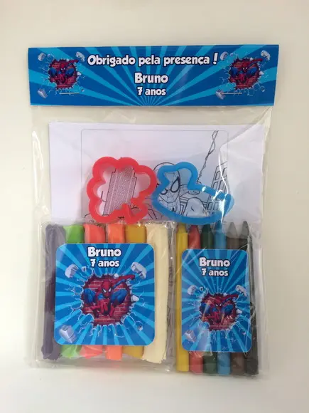 Kit Massinha, Giz de Cera e Desenhos Homem Aranha