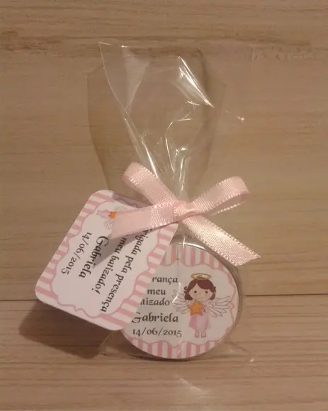 Latinha com Mini Terço - Batizado Menina