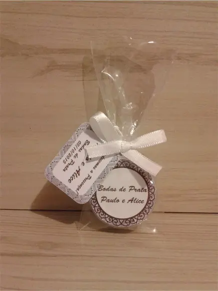 Latinha com Mini Terço - Bodas de Prata