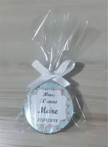 Latinha com Mini Terço Personalizada Aniversário 50 Anos