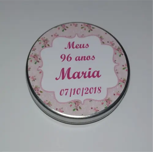 Lembrancinha Aniversário - Latinha com Mini Terço