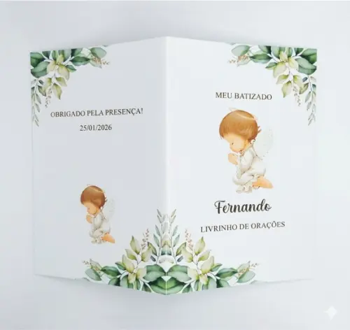 Lembrancinha Batizado - Livrinho de Orações Personalizado