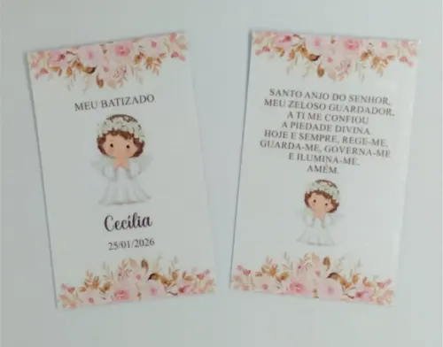 Lembrancinha Batizado Menina Marcador de Páginas Magnético