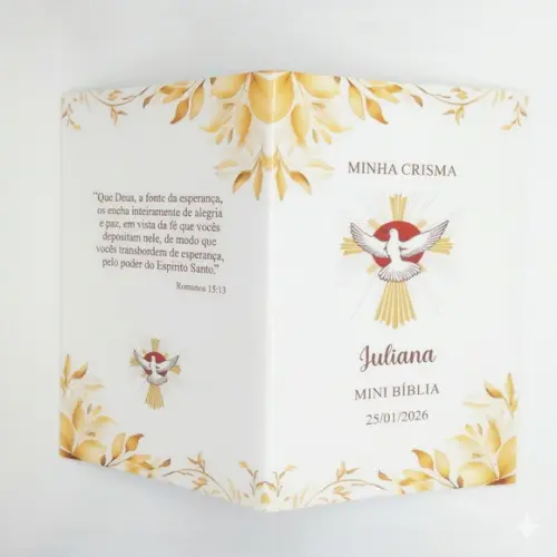 Lembrancinha Crisma - Mini Bíblia Personalizada