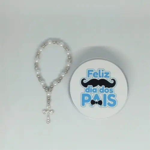 Lembrancinha Dia dos Pais Latinha com Mini Terço