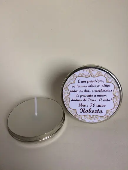 Lembrancinha Latinha com Vela Aniversário