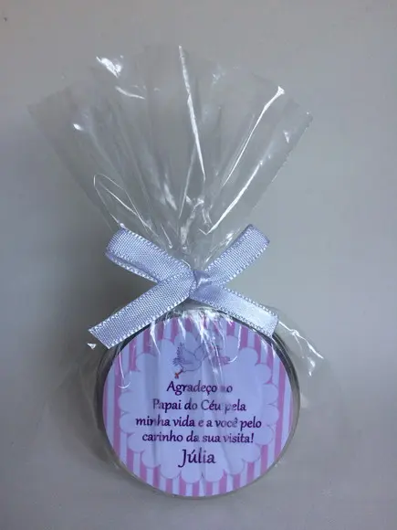 Lembrancinha Latinha com Vela Nascimento Menina