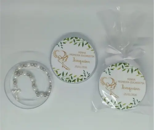 Lembrancinha Primeira Comunhão Latinha com Mini Terço