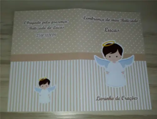 Livrinho de Orações + Latinha com Mini Terço Batizado Menino