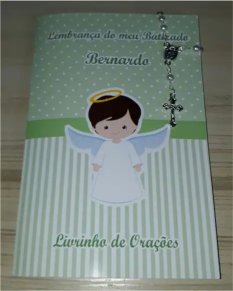 Livrinho de Orações com Mini Terço Batizado Menino