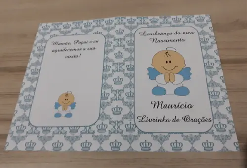 Livrinho de Orações com Mini Terço Nascimento Menino