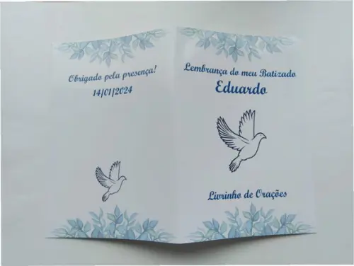 Livrinho de Orações com Mini Terço Personalizado Batizado