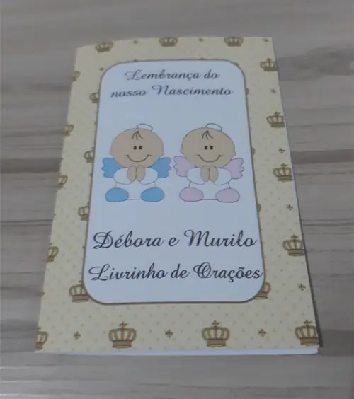 Livrinho de Orações Personalizado Nascimento Gêmeos