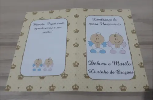 Livrinho de Orações Personalizado Nascimento Gêmeos