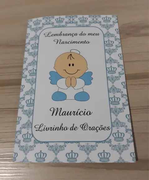 Livrinho de Orações Personalizado Nascimento Menino