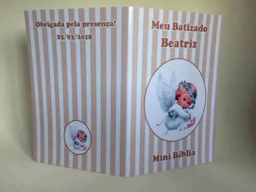 Mini Bíblia com Mini Terço Batizado Menina