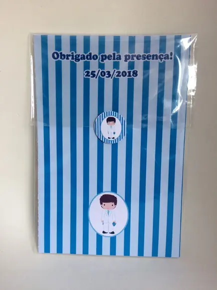 Mini Bíblia com Mini Terço Batizado Menino