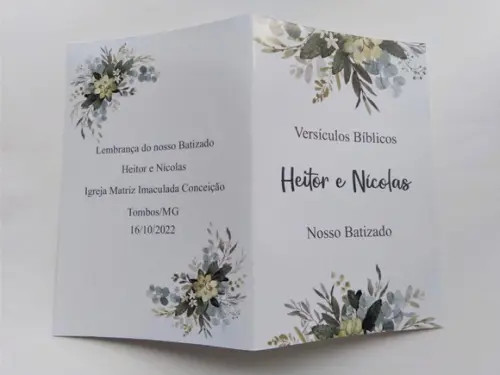 Mini Bíblia com Mini Terço Personalizada Batizado