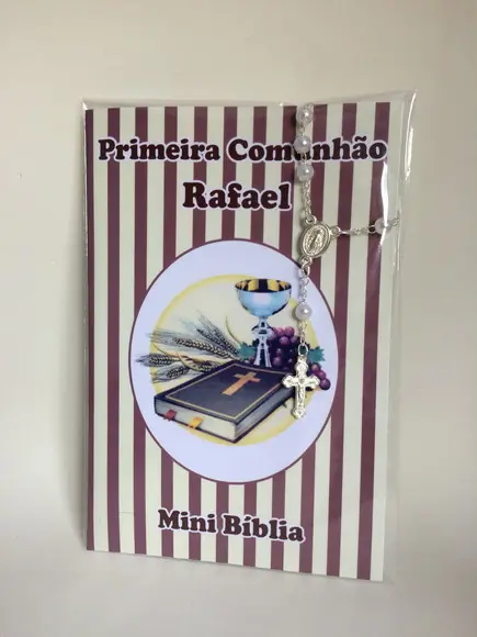 Mini Bíblia com Mini Terço Primeira Comunhão / Eucaristia