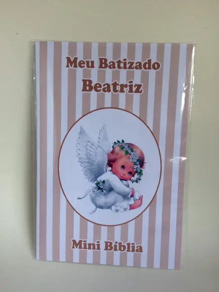 Mini Bíblia Personalizada Batizado Menina