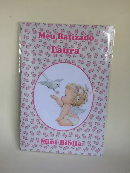 Mini Bíblia Personalizada Batizado Menina