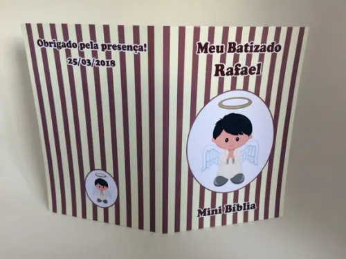 Mini Bíblia Personalizada Batizado Menino