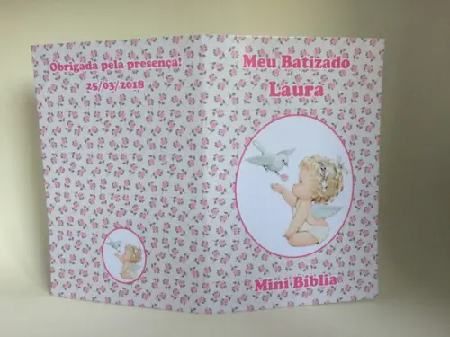 Mini Bíblia Personalizada Batizado Menina